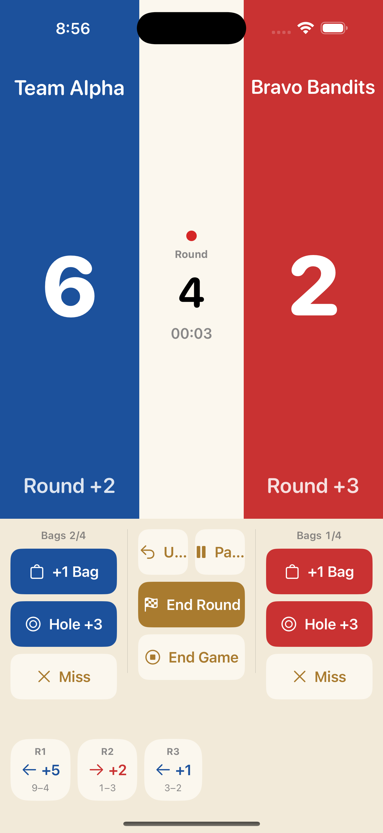 Live scoreboard